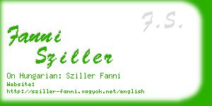 fanni sziller business card